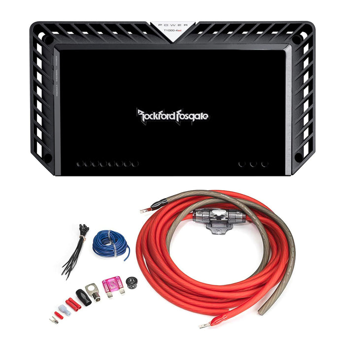 Rockford Fosgate 4 Channel 1000W Full Range Class AD Amplifier + Install Kit