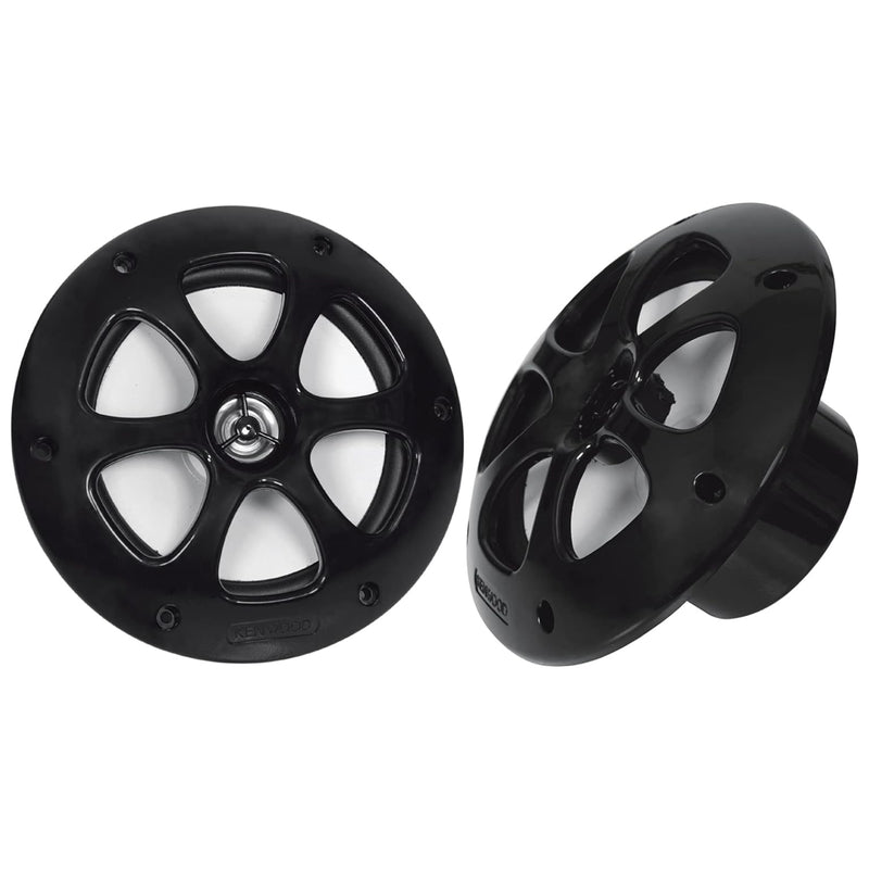 Pair of Kenwood Black 6.5" 30W RMS 4 Ohm 2 Way Coaxial Marine Speakers