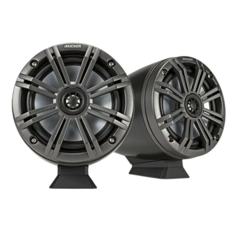 Kicker Pair of Black 6.5" Flat-Surface-Mount Marine Wake Tower Speakers 46KMFC65