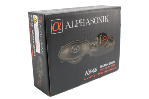 Pair of Alphasonik Car Speakers 4x6 120W 2 Way Full Range Neuron Series NS46