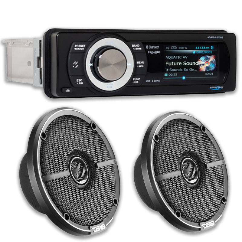 Aquatic Harley Motorcycle Satellite Bluetooth Radio /w Free DS18 6 Speakers