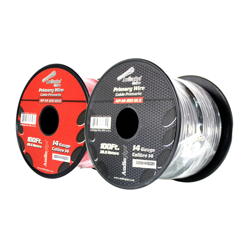 14 GA 100 FT Roll Red Black Stranded Spool of CCA Primary Power Ground  Wire Cable