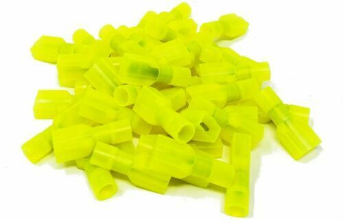 Install Bay 500pcs 10-12 AWG Female Insulated Nylon Quick Disconnect Yellow
