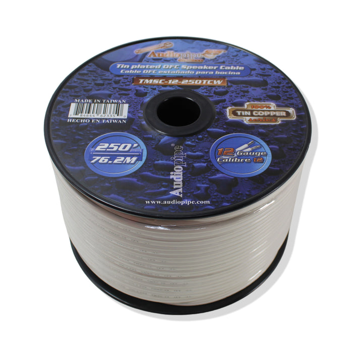Audiopipe 12GA Stranded OFC Tinned Copper Marine Power/Ground Wire White Lot
