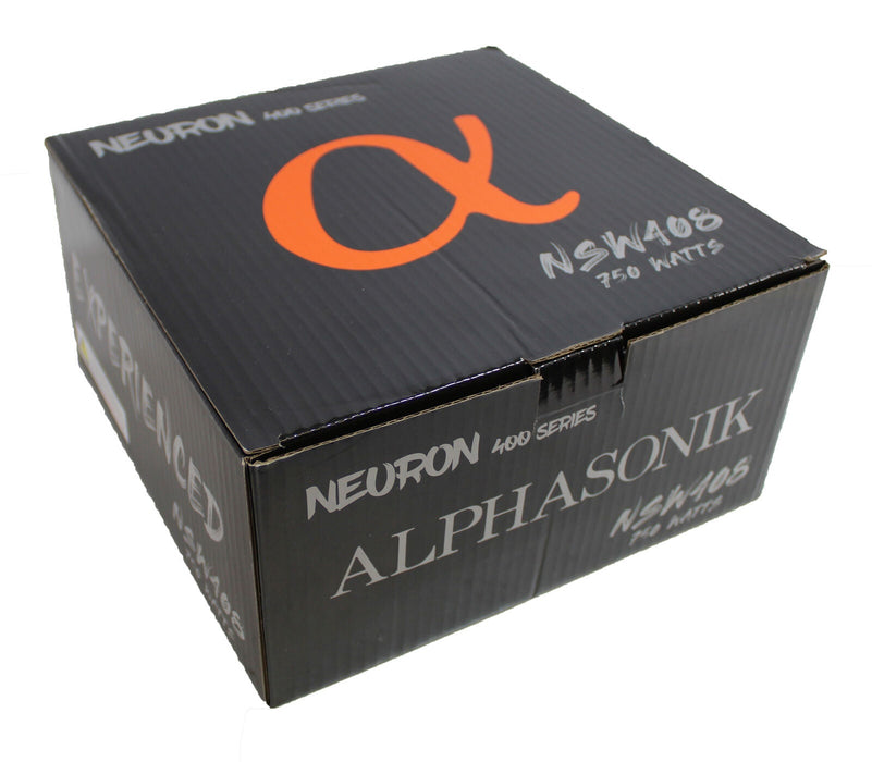 Alphasonik NSW408 Neuron 400 8 Inch 750 Watts Max / 250 Watts RMS Dual 4 Ohm