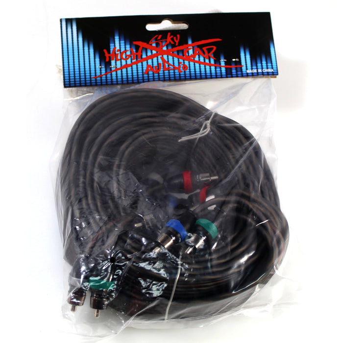 Sky High 18 Foot 6 Channel Car Audio Twisted Metal RCA Cable TWRCA-6CH-18