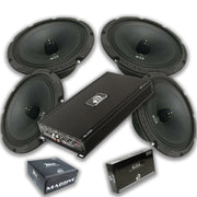 Massive Car Audio 8 Loud Speakers 1200W 8 Ohm With 4 Ch 2 Ohm Amplifier - Big Jeff Online Inc