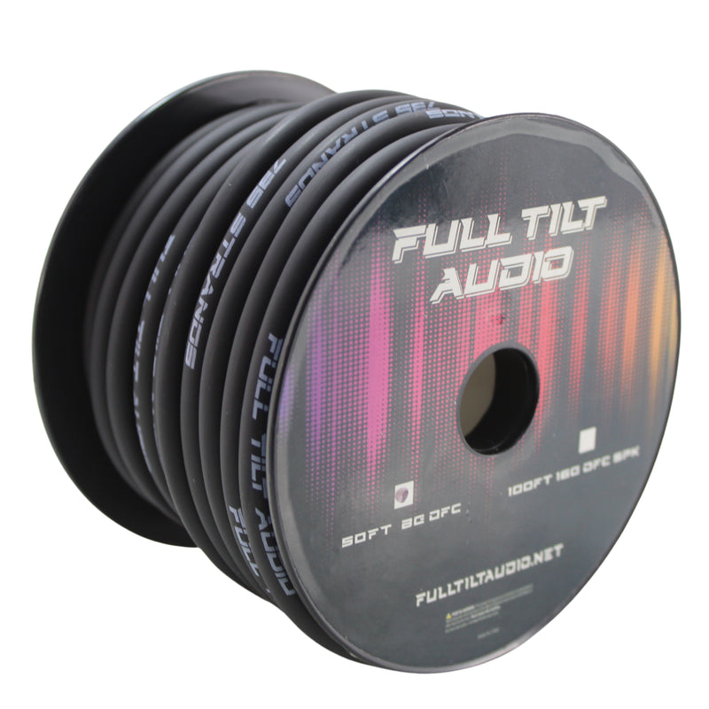 Full Tilt Audio 8 Gauge Tinned Oxygen Free Copper Power/Ground Wire Black Lot