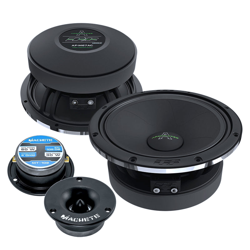 Pair of Deaf Bonce 6.5" 600W 4 Ohm Midrange Speakers w/ 1" Bullet Tweeters 240W
