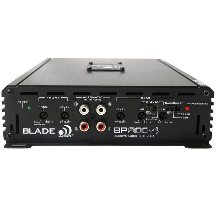 Massive Car Audio 4 Ch Amplifier Class A/B 800W Blade Series BP800.4 V2