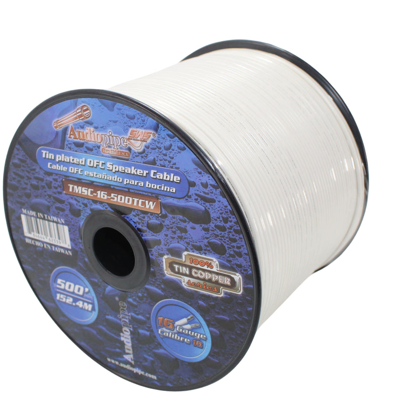 Audiopipe 16 GA Stranded OFC Tinned Copper Marine Power/Ground Wire White Lot