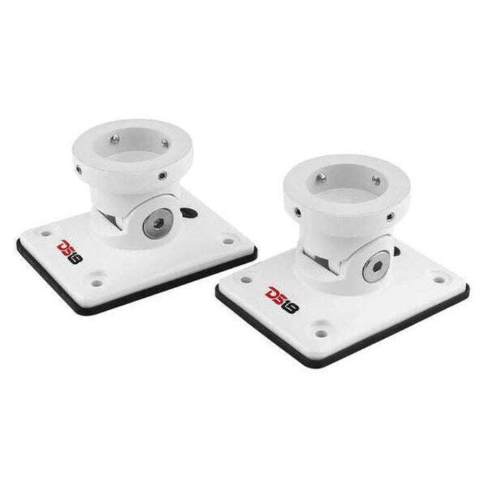 Pair of White DS18 HYDRO Universal Flat Mount All Elements Marine FLMBPS/WH