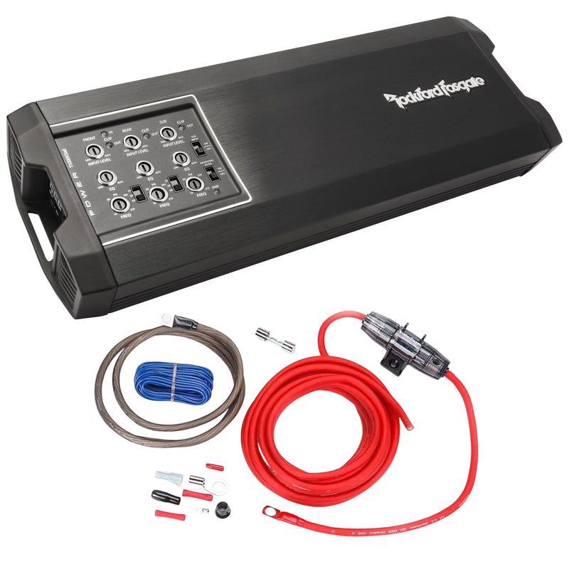 Rockford Fosgate 5-Channel 1000W 2-Ohm Class-AD Amplifier T1000X5AD + Install Kit