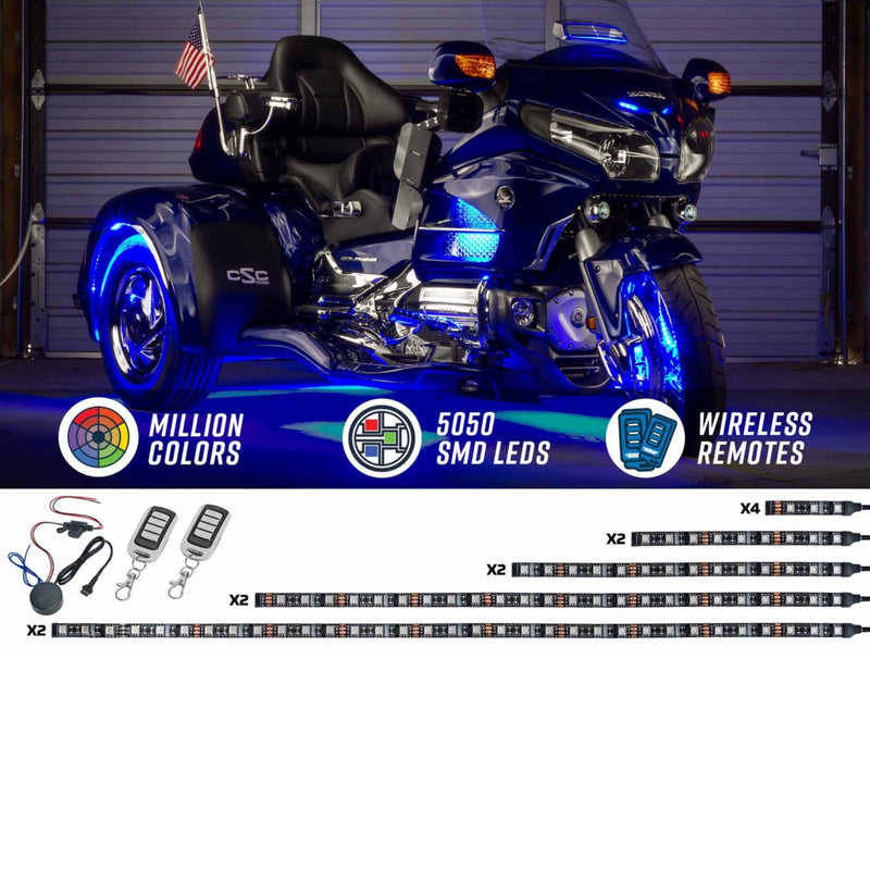 LEDGlow Bluetooth Advanced 12pc Million Color LED Motorcycle/Trike Lighting Kit