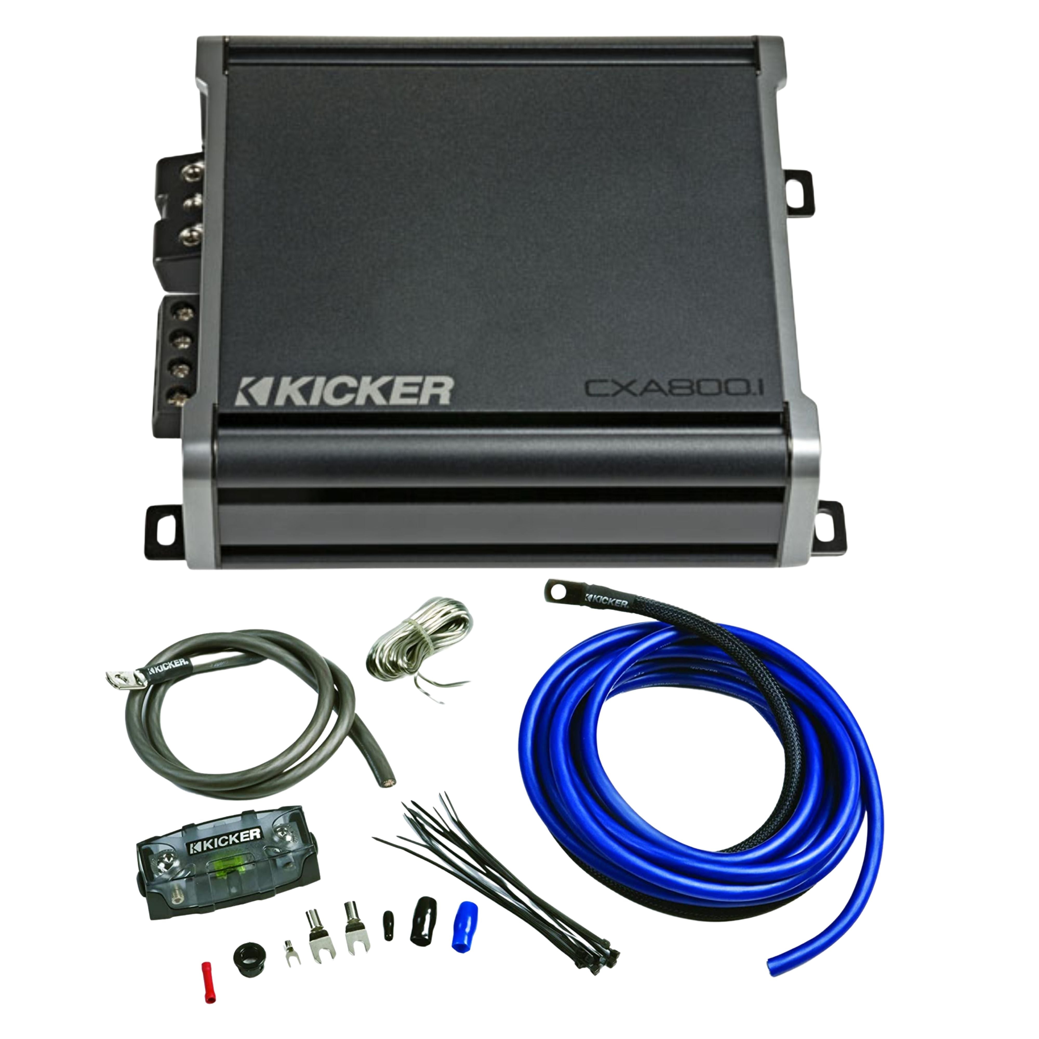 Kicker CX Series Monoblock Bass Amplifier Class D 800W RMS 1 Ohm + Install Kit