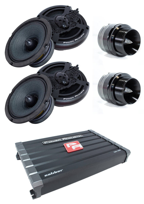 Power Acoustik 3400W Combo CB4-1800 + Pair of NX-5 Tweeters + 4x MID-65 Speakers