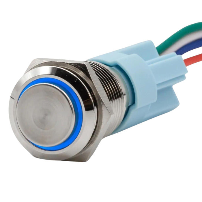 Sparked Innovations Universal Aluminum Momentary Pushbutton Switch w/LED SPDT