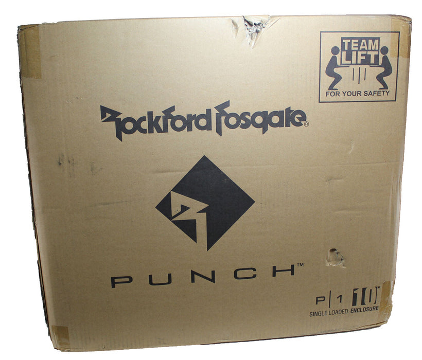 Rockford Fosgate Punch Single P1 10" 500W 4 Ohm Loaded Woofer Enclosure P1-1X10