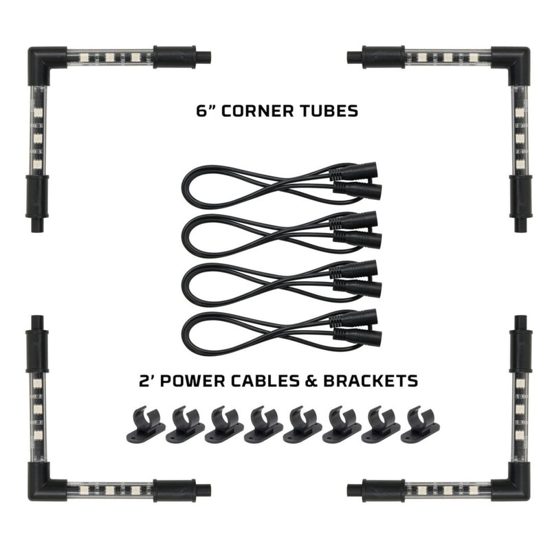 LEDGlow 4 Piece Add-on Corner LED Light Tubes for Million Color Home T ...