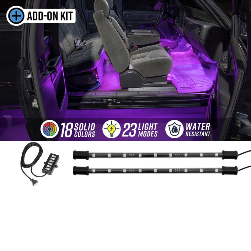 LEDGlow 4pc 12" LED Add-On Million Color Wireless Interior Kit w/ Junction Cable