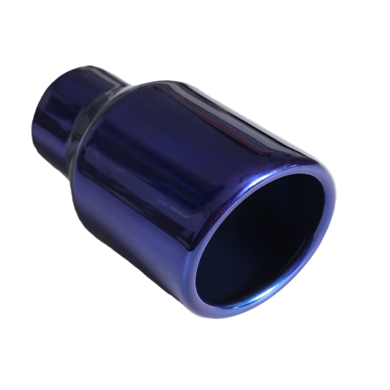 Mach-Speed Universal Car Exhaust Rolled Edged Slant Cut Single Wall Powder Blue