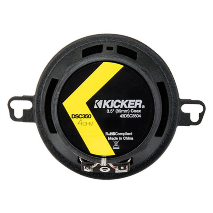 Kicker 3.5" 4 Ohm 80W Peak 2 Way Coaxial Full Range Car Audio Speakers 43DSC3504