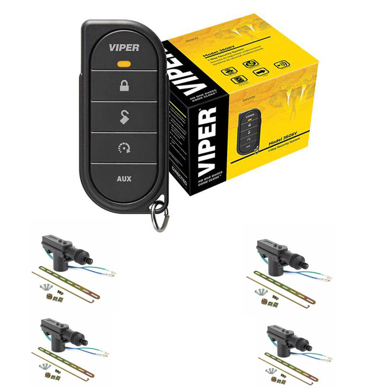 Viper 1 Way -1 Remote Security System with 1/2 Mile Range + 4 Door Locks 3606V