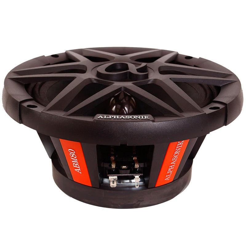 Pair of Alphasonik 8 Midrange Speakers 800 Watts 4 Ohm 2 Layer Voice Coil ABM80
