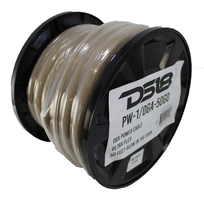 10 FT DS18 1/0 AWG Copper Clad Aluminum Glow In The Dark Power Ground Wire