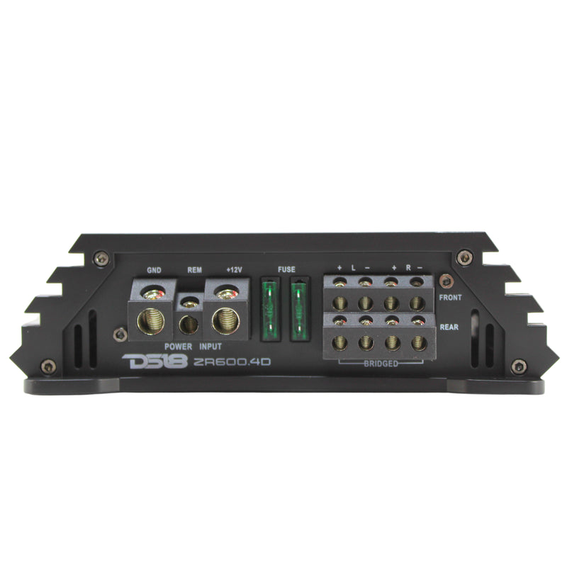 DS18 4 Channel 2400 Watt Class D Full Range Car Audio Amplifier ZR600.4D