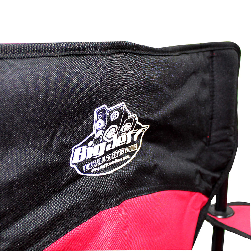 Official Big Jeff Audio Quick Big Foldable Chair with Cupholder Carrying Bag Red