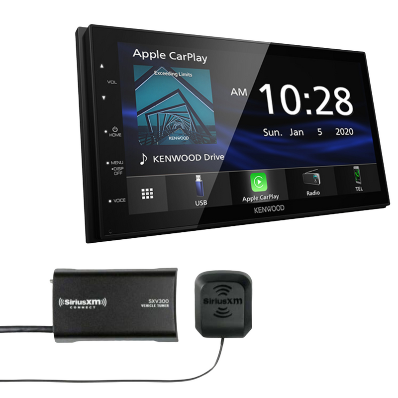 Kenwood CarPlay/Android Auto Receiver KW-DMX47S and SiriusXM Radio Tuner Kit SXW300V1