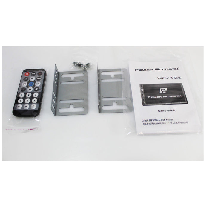 Power Acoustik 2-DIN 1080P Multimedia Receiver 7" LCD w/ Bluetooth, AUX, USB