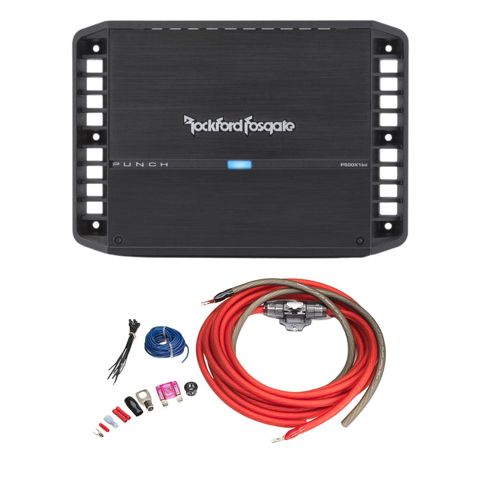 Rockford Fosgate Punch 500W Class-BD Monoblock 1/2/4 Ohm Amplifier + Install Kit