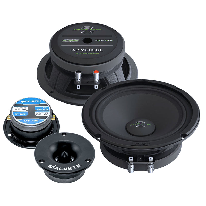 Pair of Deaf Bonce 6.5 Apocalypse Speakers 600W 4 Ohm w/ 1 Bullet Tweeters 240W