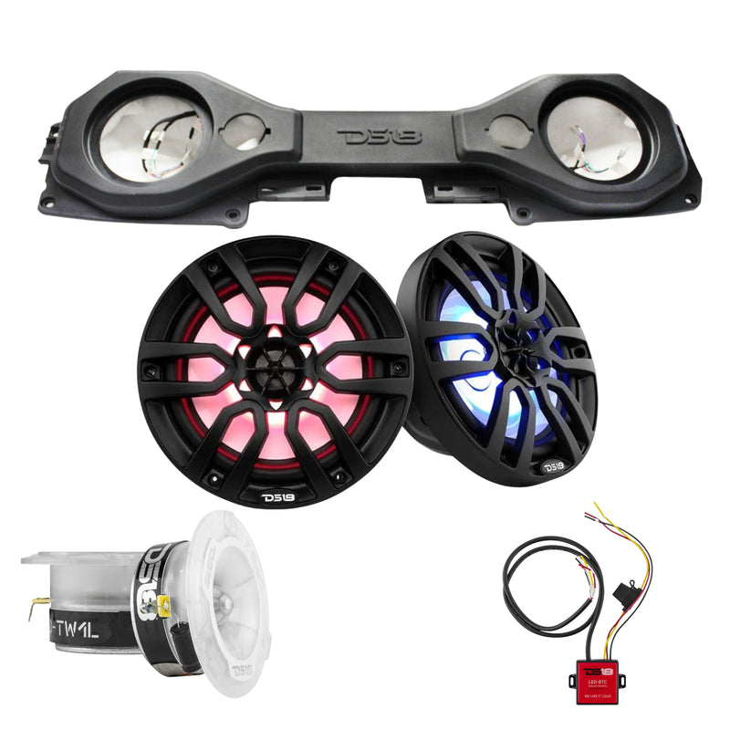 DS18 8"Jeep JL Sound Bar Package w/ Marine Speakers/Tweeters/RGB LED Controller
