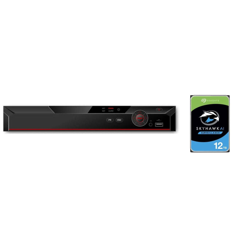 ENS Security 8 Ch XVR for Home Security System 1x SATA Port HDMI/VGA + 12TB HDD