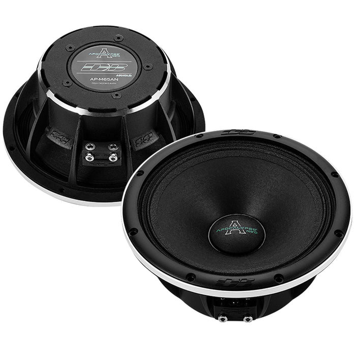 Pair of Deaf Bonce 6.5 Midrange Speakers 800W 4 Ohm w/ 4 Ch Amp Class D Black