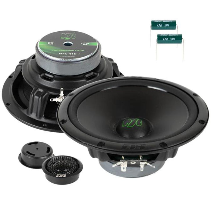 Deaf Bonce Pair of 6.5" 160W Max 4 ohm Speaker Component Set W/ Tweeters MFC-615