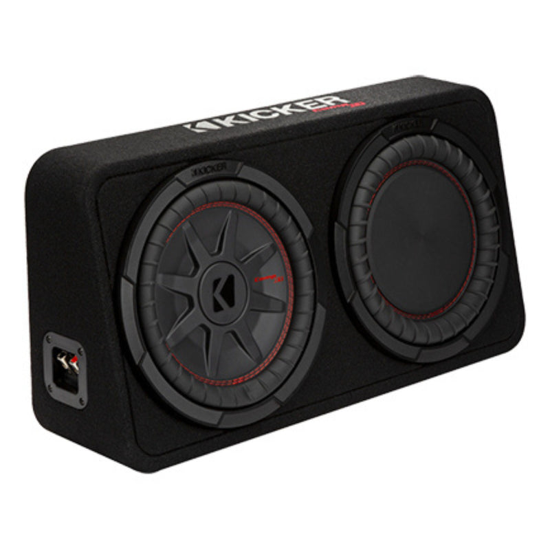 Kicker CompRT Series Dual 10" 2 Ohm Loaded Subwoofer Enclosure 48TCWRT102