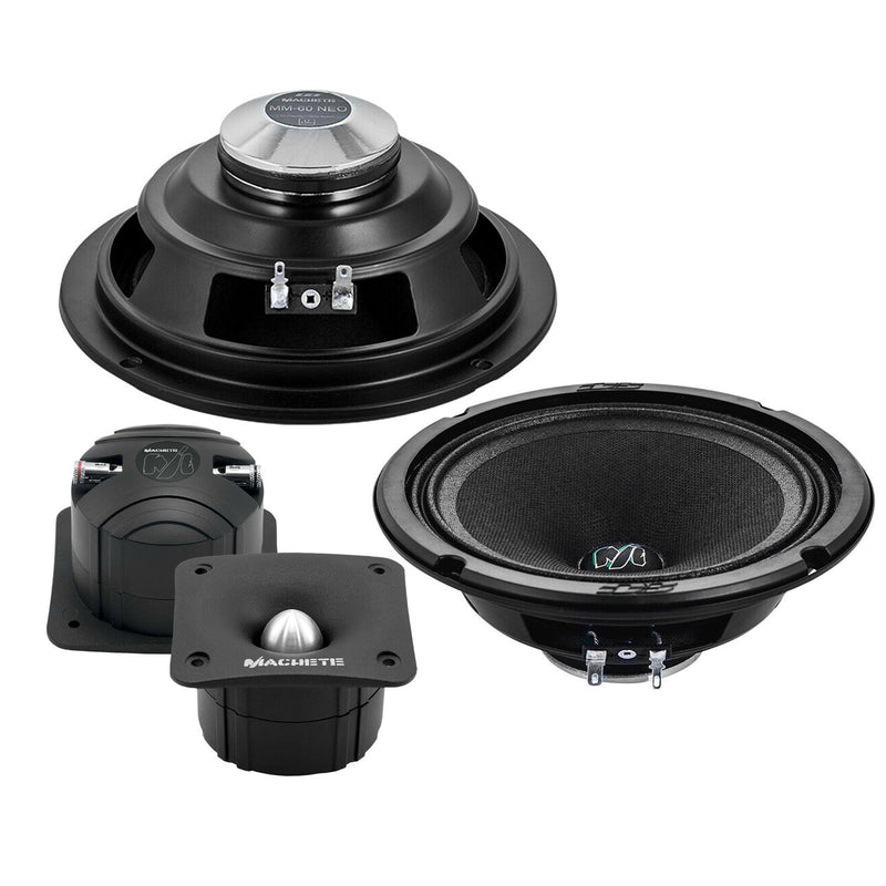 Pair of Deaf Bonce 6.5 Midrange Speakers 200W 4 Ohm w/ 1" Bullet Tweeters 160W