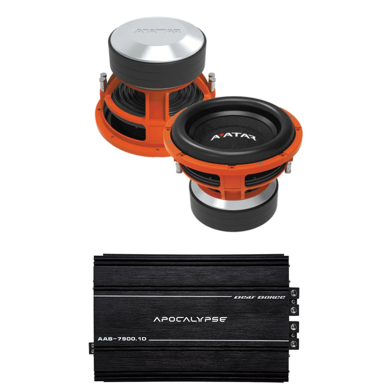 Deaf Bonce Car Audio 2x 15" 1Ohm Avatar Subwoofers STU-1546D1 & Mono Amp Package