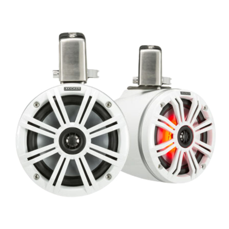 Kicker Pair of White 6.5" 195 W Marine Coaxial Tower System Speakers 45KMTC65W