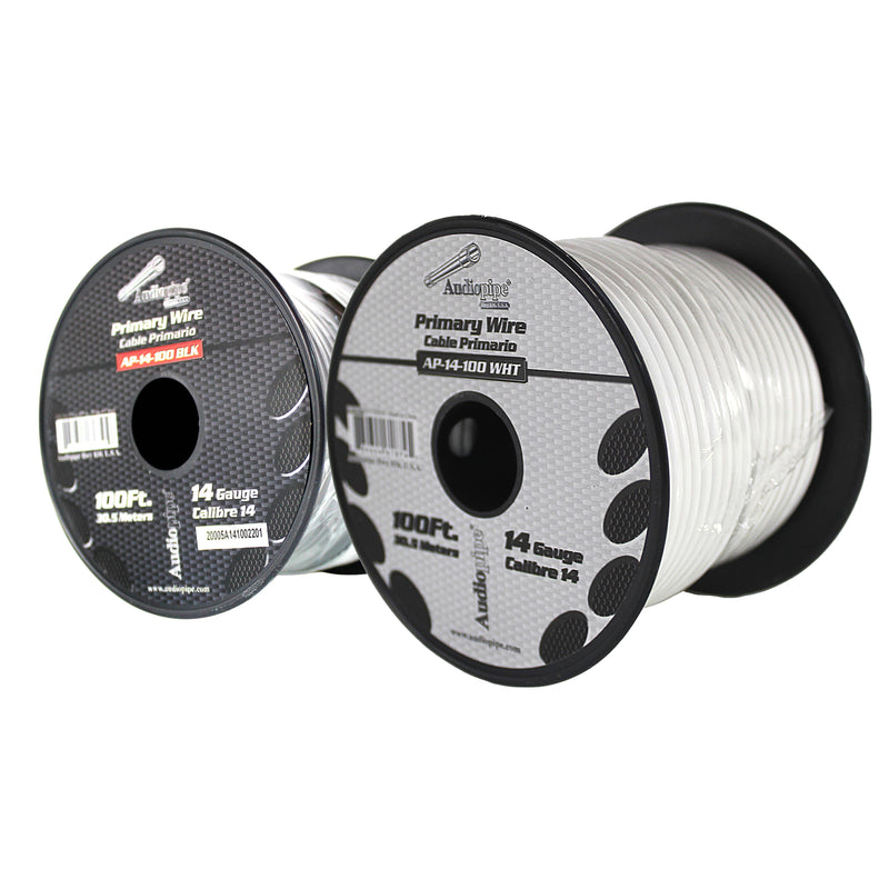 14 GA 100 FT White Black Stranded Spools of CCA Primary Power Ground  Wire Cable