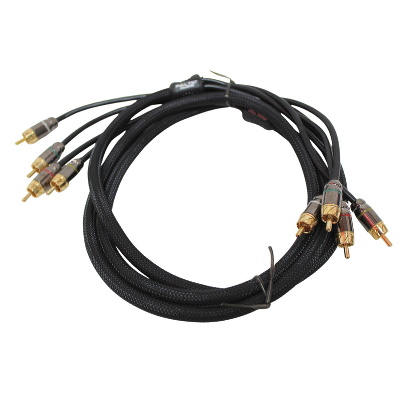 Full Tilt Audio HQ 6 Foot 4-Channel RCA Cable Gold Plated Connectors