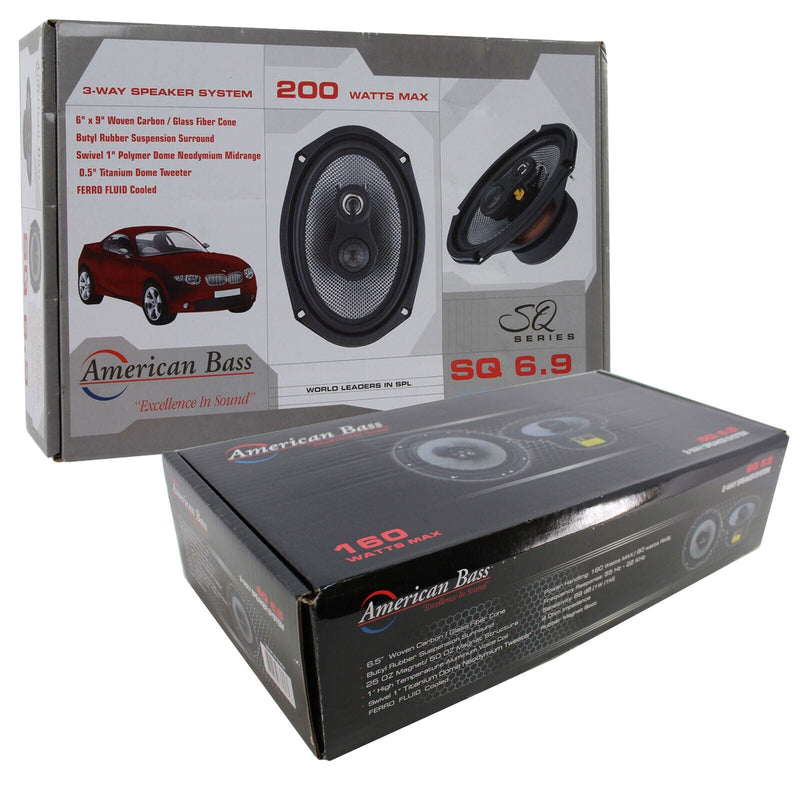 American Bass Car Audio 6.5 & 6x9 Coaxial Speaker Pairs 720W 4 Ohm SQ6.5/SQ6.9