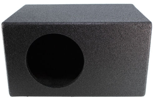 QPower Vented 8" Rhino Coated Subwoofer Enclosure Ported Chamber QB8VLSINGLE