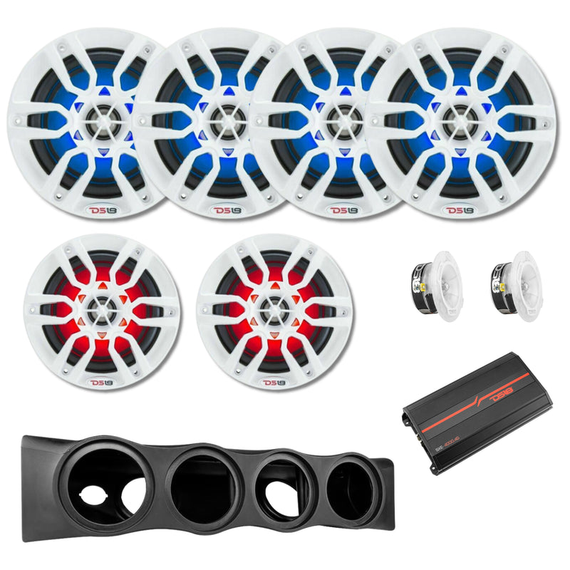 DS18 Speaker Tweeter Amp Bundle for 6th Gen Bronco BRO-SBAR/BK Sound Bar White