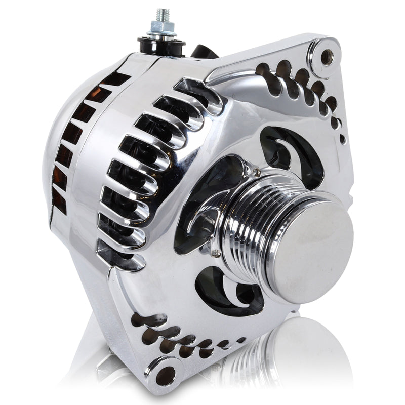 Mechman S-Series 240 Amp Universal Racing Alternator Chrome Finish 7127240C