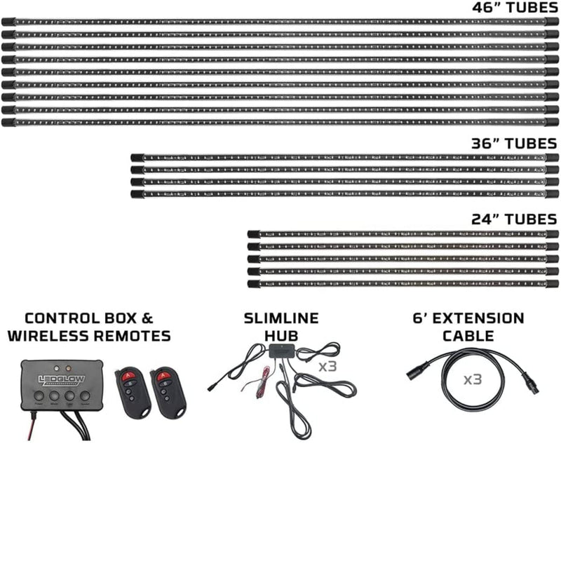 LEDGlow Million Color Slimline LED Underbody Lighting Kit For 40'-45' RV Campers